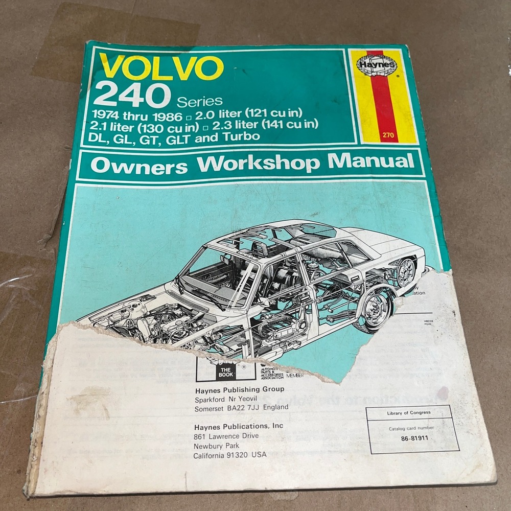 Haynes Volvo 240 Series thru 1974-1986 Owners Workshop Manual DL GL GT GLT Turbo